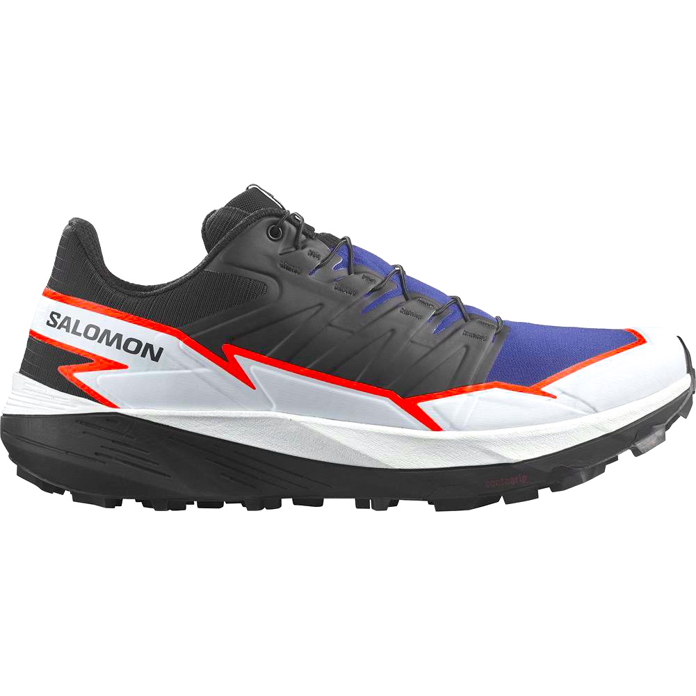 Salomon Men's Athletic Shoe In Black, Blue, White With Red Accents